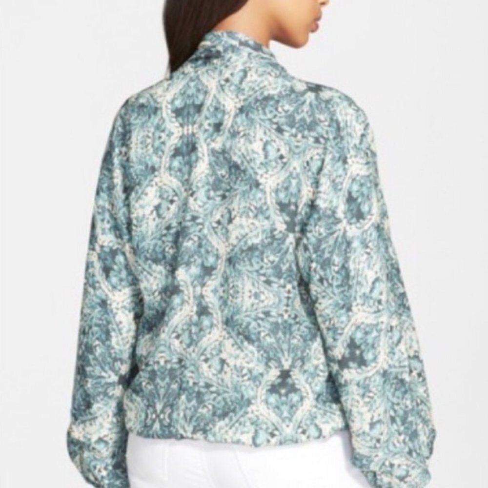 Haute Hippie Tapestry Floral Silk Faux Wrap Blouse‎ - Picture 4 of 4